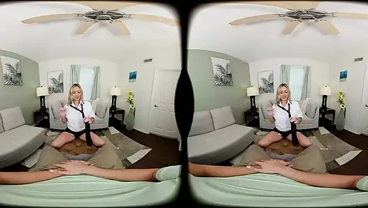 FORBVR - возбужденная студентка с большими сиськами трахает твой член в видео от первого лица во время терапии