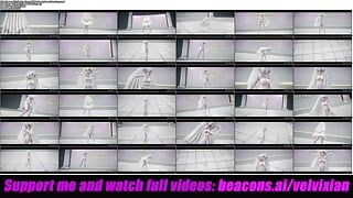 Haku - сексуальные танцы в белых колготках (3D, хентай)