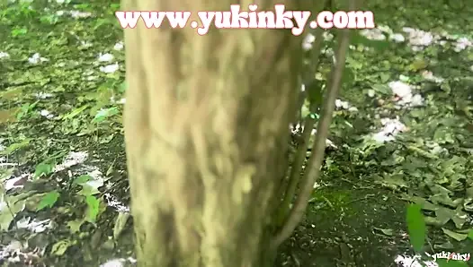 Ich überrascht diesen voyeur - amateur französische behaarte rothaarige JOI exhib soft dom masturbation wald