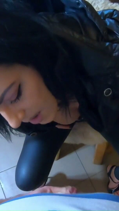 Tight Leather Pants & Shiny Downjacket JOI – Smoking, Teasing & Cum on My Puffy Coat | Clip 3