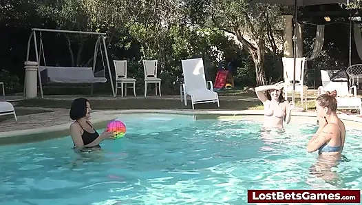 The Strip volleyball loser faces a sensual outdoor challenge