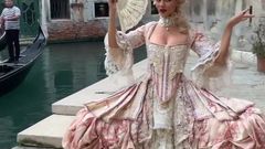 Victoria Justice in dress in Venice