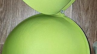 Cum on huge green bra 44DD