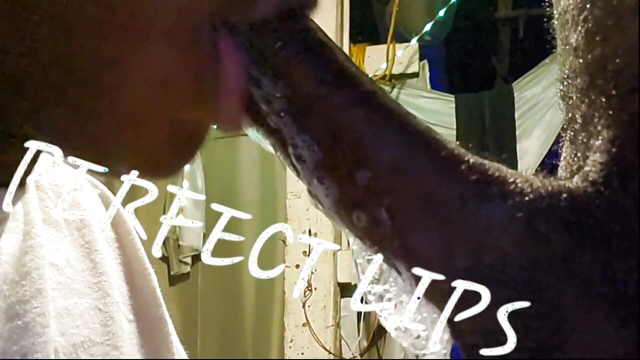 PERFECT LIPS made him bust a hard NUT!!! from her sloppily deepthroating his dick