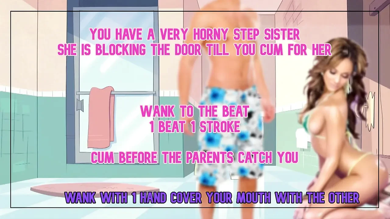 AUDIO ONLY - Your horny Step Sister wont let you leave the restroom till you cum for her