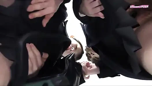 Crowded Train Moment as Two Close Friends Share Tense Intimate Energy Within a Tightly Packed Commute - 1