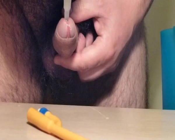Inserting a CH24 Foley catheter and jerking off until cum 2