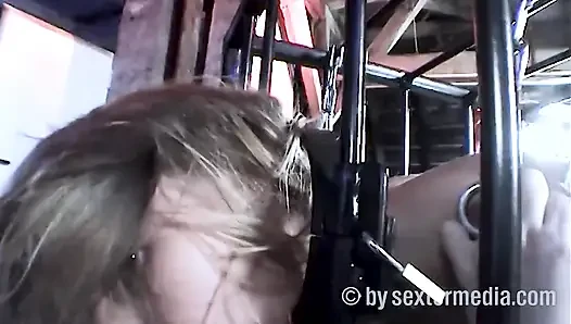 Squirting in a Sex Cage