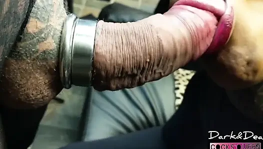 The cock-eating Latina Queen "Dark Dea" in (Blowjob domination)