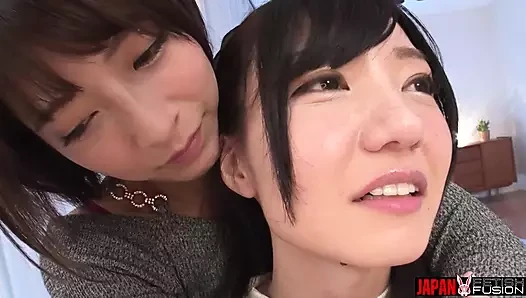 True Lesbian Sakura Hara и Настоящий бисексуальный Miku Abe, часть 4: заключительный документ "подлинный лесбийский секс" (цензура)