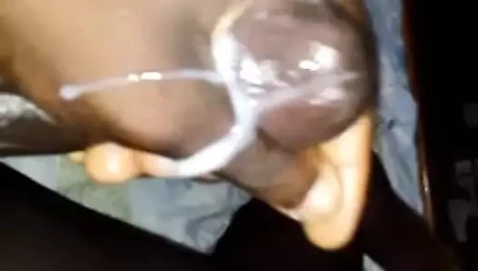 Yoğun zenci adam boşalma