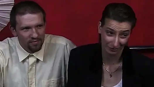 Mature Brunette Joins Young Couple for Wild Threesome Fuck