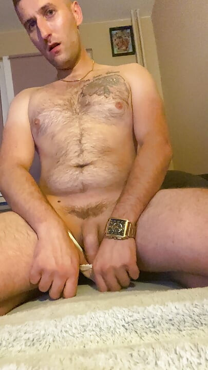 Polish hot Man is in his room solo cock Play