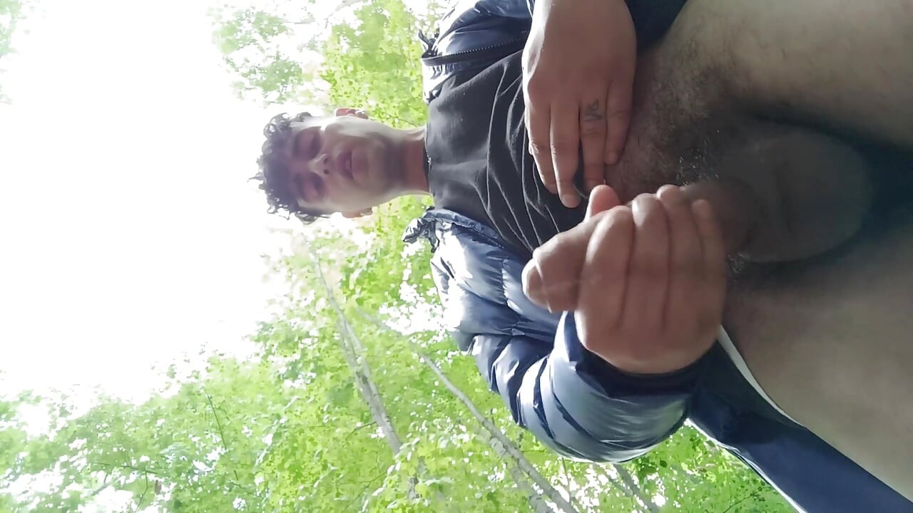 Show off Right Ball Then Left Ball After That Both Balls and Big Cumshot From Uncut Dick