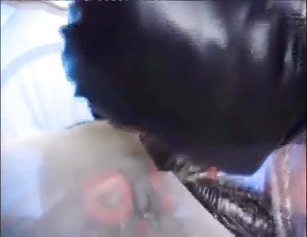 Latex masked chick anally fucked from her naughty fucker