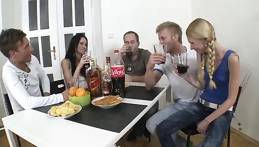 A Hot Orgy with Two Nasty Teens!