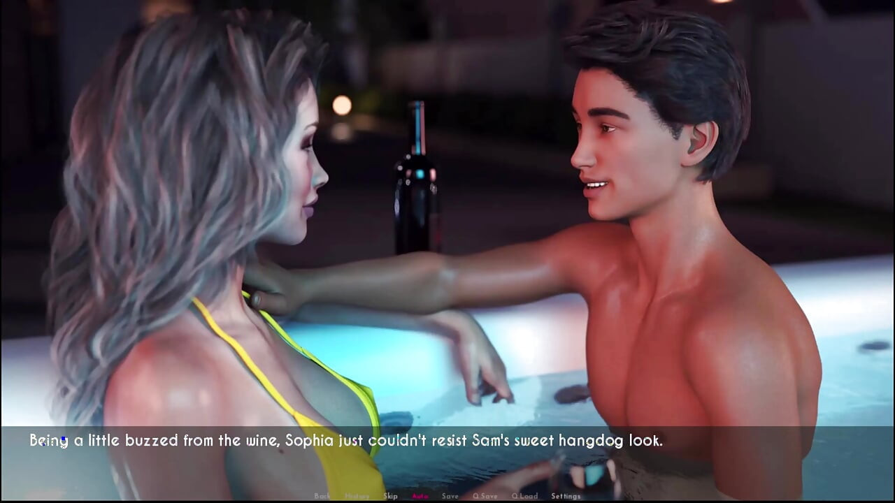 Awam Sophia and Sam Spend Time in Hottub