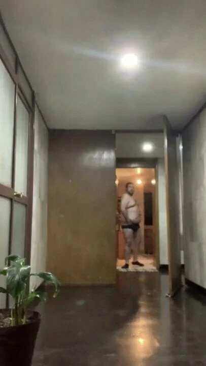 Friend naked in his apartment