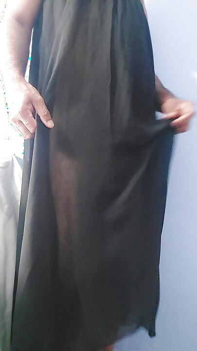 I'm masterbating and cum wearing a Silk Seethrough black skirt