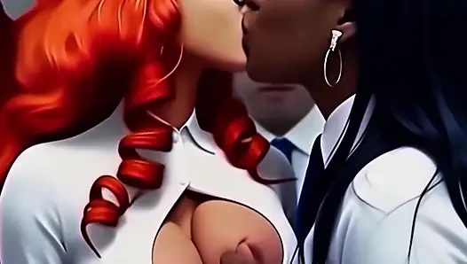 Wanita kartun eksotis ini dipake gratis di kereta umum