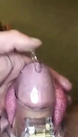 Caged cuck watches wife get fucked
