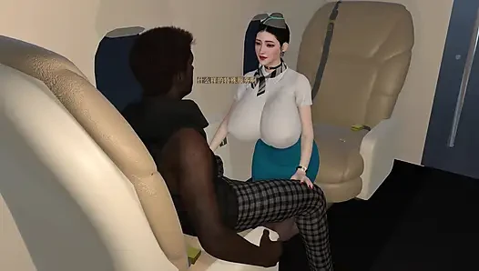 Шлюшка-сервисница 3D с большими сиськами изменяет с большим черным членом