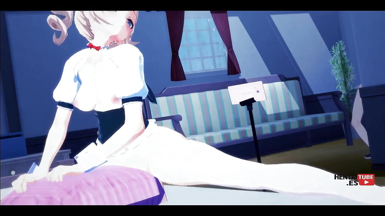 Genshin Impact Hentai -barbara Films Herself Using a Dildo While Lumine Watches Her Secretly and Masturbates