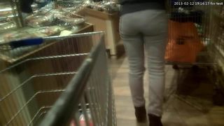 Small beautiful ass on shopping