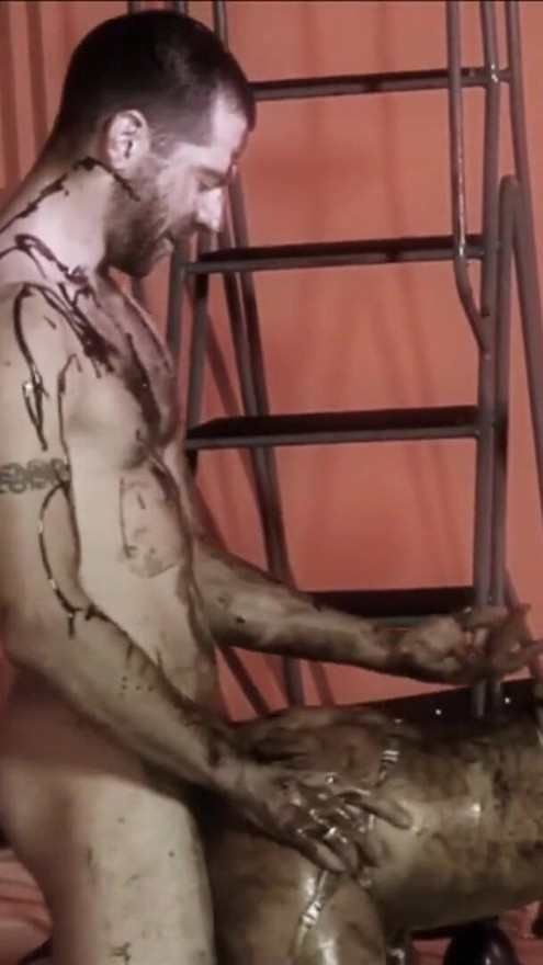 Covered in chocolate while banging excites the brunette enough to ride until the chair breaks | Clip 2
