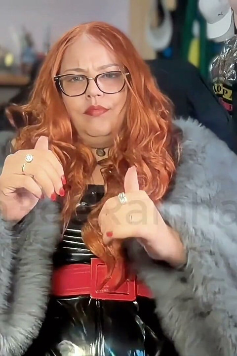 Smoking Brazilian Saggy Tits Redhead Goddess in Fur and Latex - Dancing to My Music