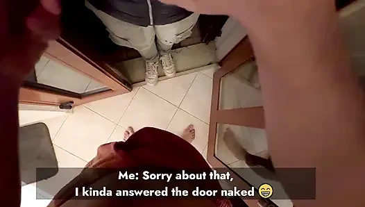 Cewek pengantar barang ini pamer sekilas!