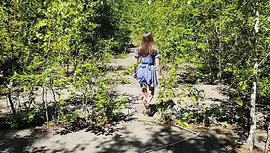 I went for a walk without panties, daring to undress and run naked. It was exhilarating and risky!