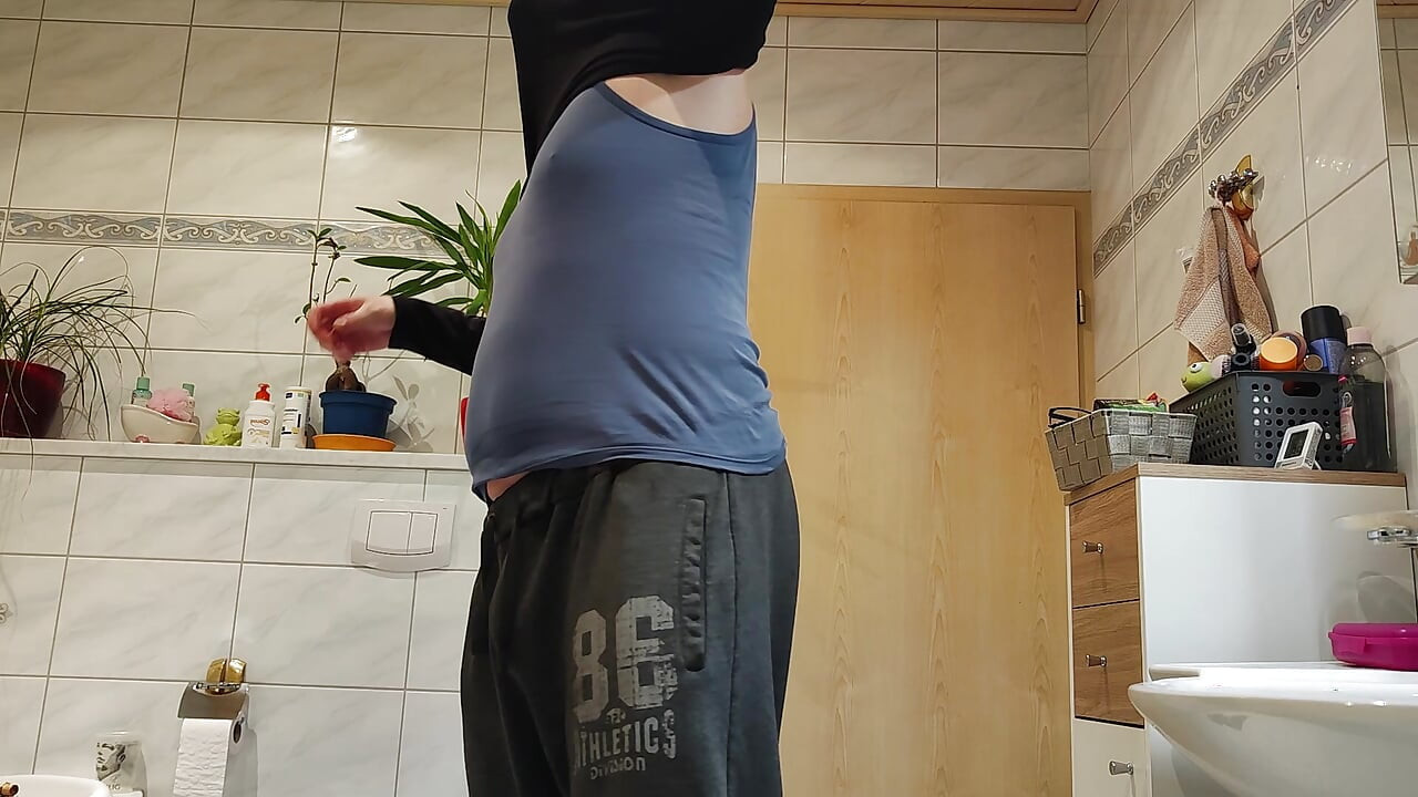 Chubby sissy shamelessly gets herself with anal toys