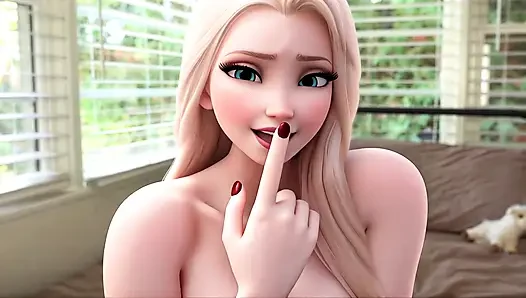 Elsa is your horny stepmom and she masturbates for you and tells you how to JOI