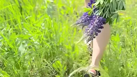 Naked girl in the forest