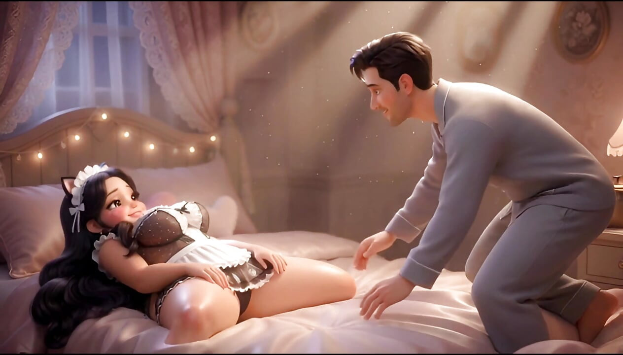 Obedient Maid Pleases Her Young Master (AI generated))