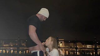 Blowjob on the street of Budapest