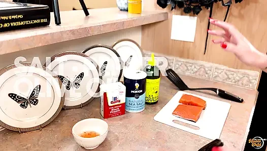 Pertunjukan memasak nudea - slammin' salmon