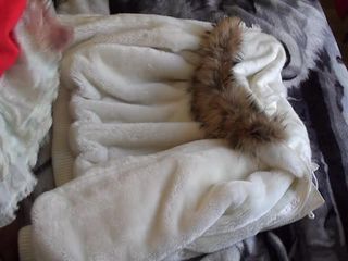 Masturbé sur un manteau câlin, des chatons