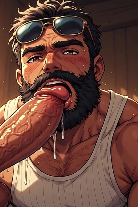 Bearded Hunks Sucking Cock Art