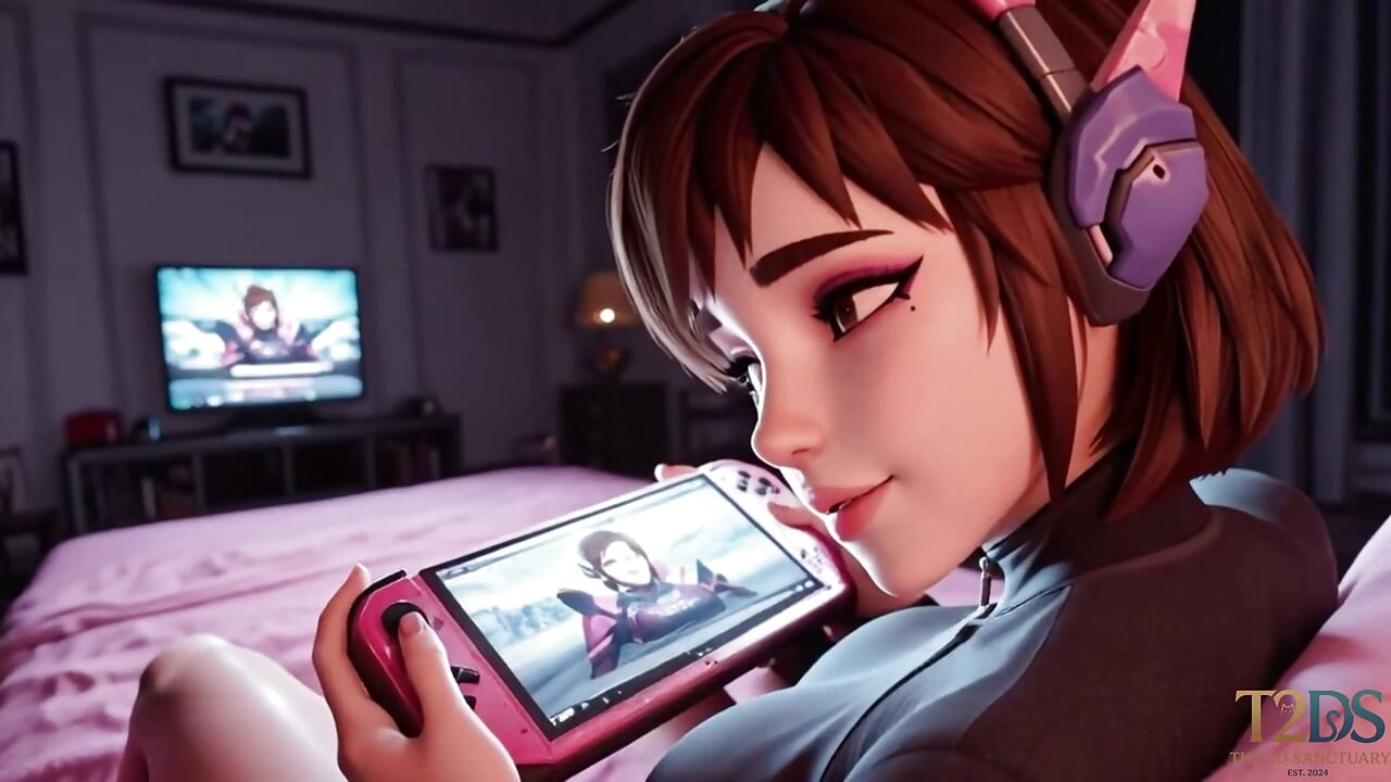 D.Va Gamer Girl Gets Fucked While Playing Games - POV Creampie