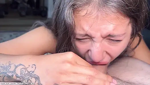 Teen With Braces Amira Mae Continues Her Deepthroat Face Fuck Training