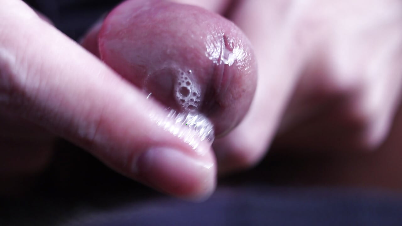 close up glans play and dripping lots of precum