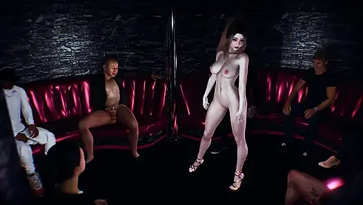 Sexy Asian Girl Dances Nude in the Strip Club