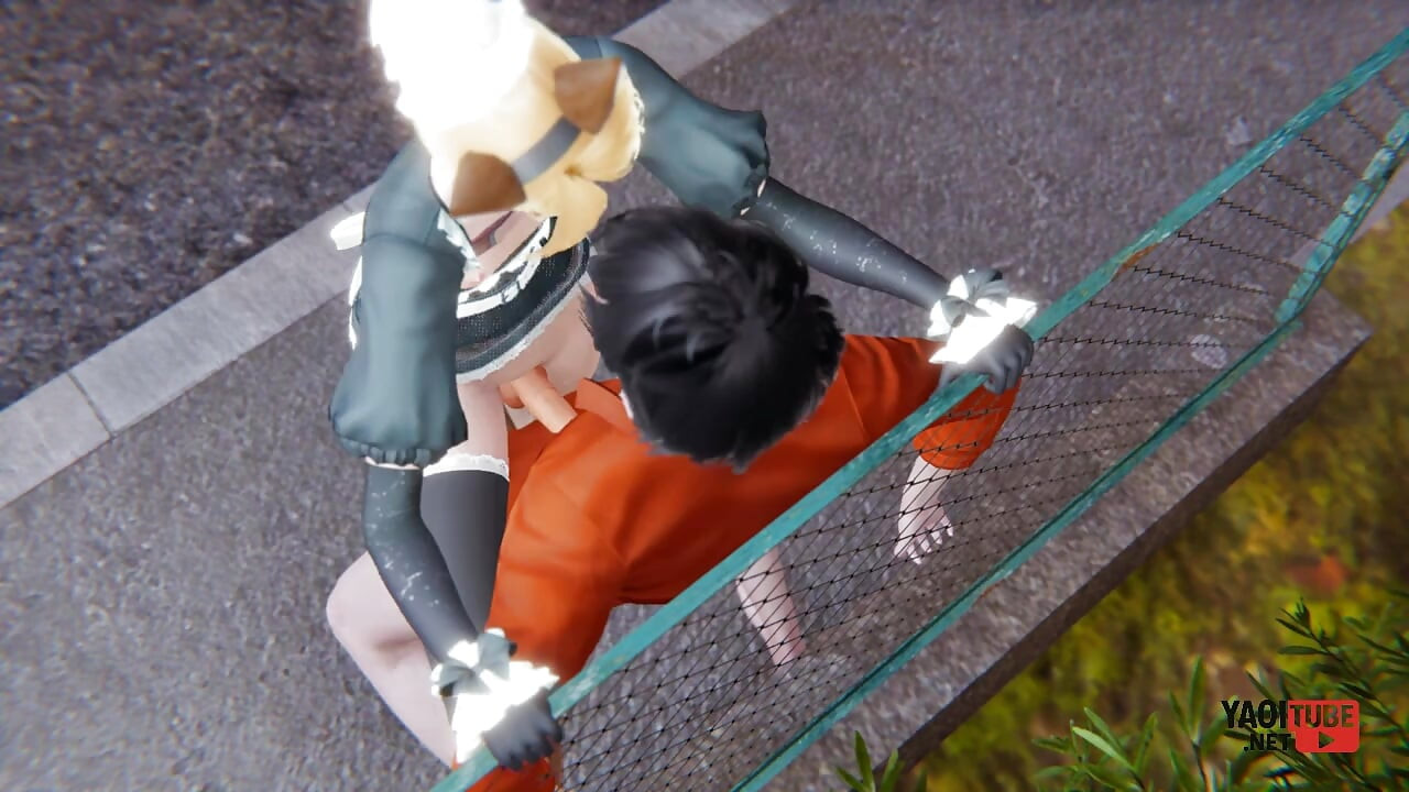 Yaoi - empregada gata sexy Femboy é fodida em público