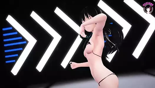 セクシーな女子高生ダンス+徐々に脱衣(3D HENTAI)