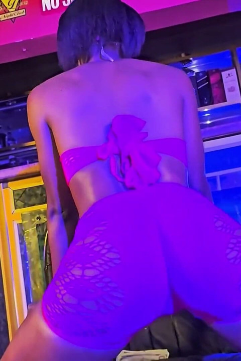 Ebony Goddess Shakes Massive Ass in Tiny Pink Lingerie.