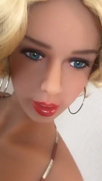 Slutty Blonde Sex Doll With Perky Tits Striptease