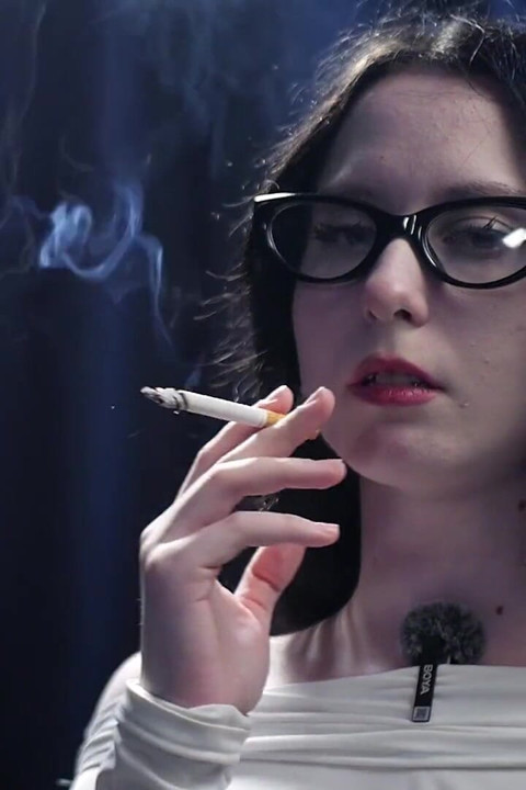 Smoking Seduction - Intriguing Lady in White. 2 Reds in a Row