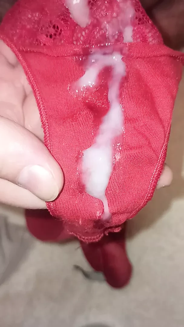 Cum red thong